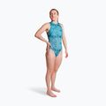 Costume da bagno intero da donna ZONE3 High Neck Costume teal tie dye 4