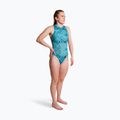 Costume da bagno intero da donna ZONE3 High Neck Costume teal tie dye 6
