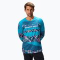 Endura Patchwork Ltd Uomo manica lunga da ciclismo blu stampata