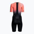 Tuta da thriathlon da donna HUUB Commit Tuta da corsa lunga nero/corallo 2