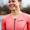 Tuta da thriathlon da donna HUUB Commit Tuta da corsa lunga nero/corallo 3
