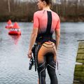 Tuta da thriathlon da donna HUUB Commit Tuta da corsa lunga nero/corallo 8