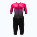 Tuta Triathlon donna HUUB Collective Tuta Tri nero/rosa sfumato