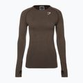 Gymshark Vital Seamless Top a maniche lunghe da donna per l'allenamento, marrone/bianco 6