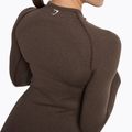 Gymshark Vital Seamless Top a maniche lunghe da donna per l'allenamento, marrone/bianco 4