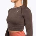 Top da allenamento a maniche lunghe da donna Gymshark Vital Seamless Crop Top penny brown marl 4