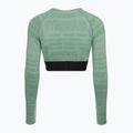 Gymshark Vision Crop Top donna a maniche lunghe per allenamento verde/nero 6