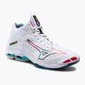 Scarpe da pallavolo da uomo Mizuno Wave Lightning Z7 Mid bianco/alta visibilità/blu