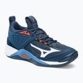 Scarpe da pallavolo da uomo Mizuno Wave Momentum 2 dark denim/bianco/scarlatto ibis