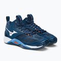 Scarpe da pallavolo da uomo Mizuno Wave Momentum 2 Mid dark denim/bianco/scarlatto ibis 4