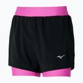 Pantaloncini da corsa da donna Mizuno ER 4.5 2in1 nero/rosa
