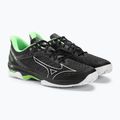 Scarpe da tennis da uomo Mizuno Wave Exceed Tour 5 CC nero/argento/verde techno 5