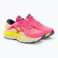 Scarpe da corsa da donna Mizuno Wave Sky 7 highvpink/ombre blue/bolt2neon 5