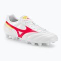 Mizuno Morelia II Club MD scarpe da calcio uomo bianco/flery coral2/bolt2