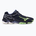 Scarpe da pallavolo da uomo Mizuno Wave Voltage blu sera/verde tech/lolite 2