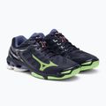 Scarpe da pallavolo da uomo Mizuno Wave Voltage blu sera/verde tech/lolite 5