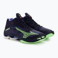 Scarpe da pallavolo da uomo Mizuno Wave Lightning Z7 Mid blu sera/verde tech/lolite 5