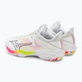 Scarpe da badminton da uomo Mizuno Wave Claw Neo 2 bianco/roccia lunare/rosa alta visibilità 4