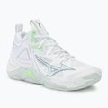 Scarpe da pallavolo donna Mizuno Wave Momentum 3 Mid bianco/glaciale/verde