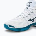 Scarpe da pallavolo da uomo Mizuno Wave Mid Voltage bianco/blu marina/argento 7