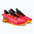 Scarpe da pallamano da uomo Mizuno Wave Mirage 5 rosso radioso/bianco/carota 4