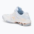 Scarpe da pallavolo donna Mizuno Wave Voltage bianco/pesca parfait/blu alogeno 3