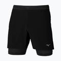 Pantaloncini da corsa Mizuno ER 5.5" 2IN1 da uomo, nero