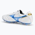 Mizuno Morelia II Japan Md bianco/blu laser/oro scarpe da calcio uomo 3