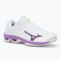 Scarpe da pallavolo da donna Mizuno Wave Voltage 2 bianco/viola patrizia/vintage