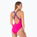 Costume da bagno intero donna Nike Logo Tape Crossback rosa prime 3