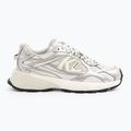 KARL LAGERFELD scarpe da donna Orion Sidetrim pelle/tessuto bianco con argento