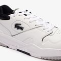 Scarpe Lacoste Lineshot da uomo con colletto a contrasto in pelle bianco/nero 13
