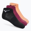 Mizuno Training Mid calzini 3 paia nero/albicocca/viola quatz