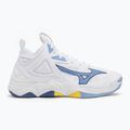 Scarpe da pallavolo Mizuno Wave Momentum 3 Mid bianche/blu bellwether/blu belair 2