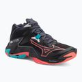 Mizuno Wave Lightning Z8 Mid scarpa da pallavolo nero/fiamma di neon/blu pavone
