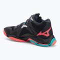 Mizuno Wave Lightning Z8 Mid scarpa da pallavolo nero/fiamma di neon/blu pavone 3