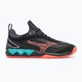 Scarpe da pallavolo Mizuno Wave Luminous 3 nero/fiamma di neon/blu pavone 2
