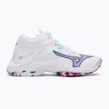 Scarpe da pallavolo donna Mizuno Wave Lightning Z8 Mid bianche/viola indaco/camelliaros 2
