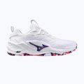 Scarpe da pallamano Mizuno Wav Stealth Neo 2 white/violet indigo/camellia rose 8