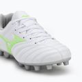 Scarpe da calcio per bambini Mizuno Monarcida Neo III Select Jr Md bianco/verde neon 7