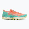 Scarpe da corsa da donna Mizuno Wave Daichi 9 salmone fresco/bianco/verde brillante 2