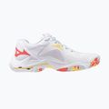 Scarpe da pallavolo donna Mizuno Wave Lightning Z8 bianco/calipso coral/pale banana 2