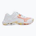 Scarpe da pallavolo donna Mizuno Wave Lightning Z8 bianco/calipso coral/pale banana 2