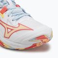 Scarpe da pallavolo donna Mizuno Wave Lightning Z8 Mid bianco/calipso coral/pale banana 7