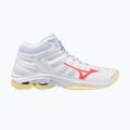 Scarpe da pallavolo donna Mizuno Wave Voltage 2 Mid bianco/calipso coral/pale banana