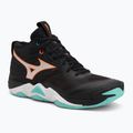 Scarpe da pallavolo Mizuno Wave Momentum Elite Mid nero/tangelo/verde ghiaccio