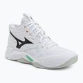 Scarpe da pallavolo Mizuno Wave Momentum Pro Mid white/black/frozen emerald
