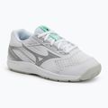 Scarpe da pallavolo per bambini Mizuno Cyclone Speed 5 bianco/nero/smeraldo ghiacciato
