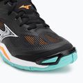 Scarpe da pallamano Mizuno Wave Stealth 6 nero/tangelo/verde ghiaccio 7