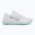 Scarpe da pallamano da donna Mizuno Wave Stealth 6 bianco/blu tinta unita 2